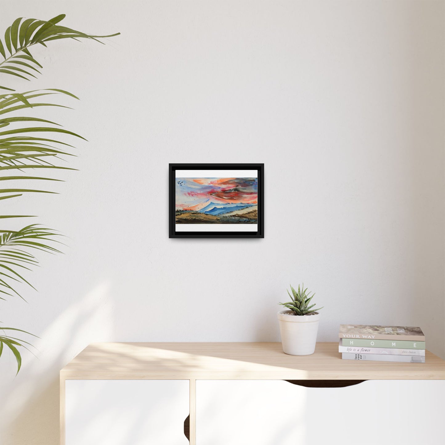 Epic Sky Mountain Scene Watercolor Painting | Wall art print- Canvas Print