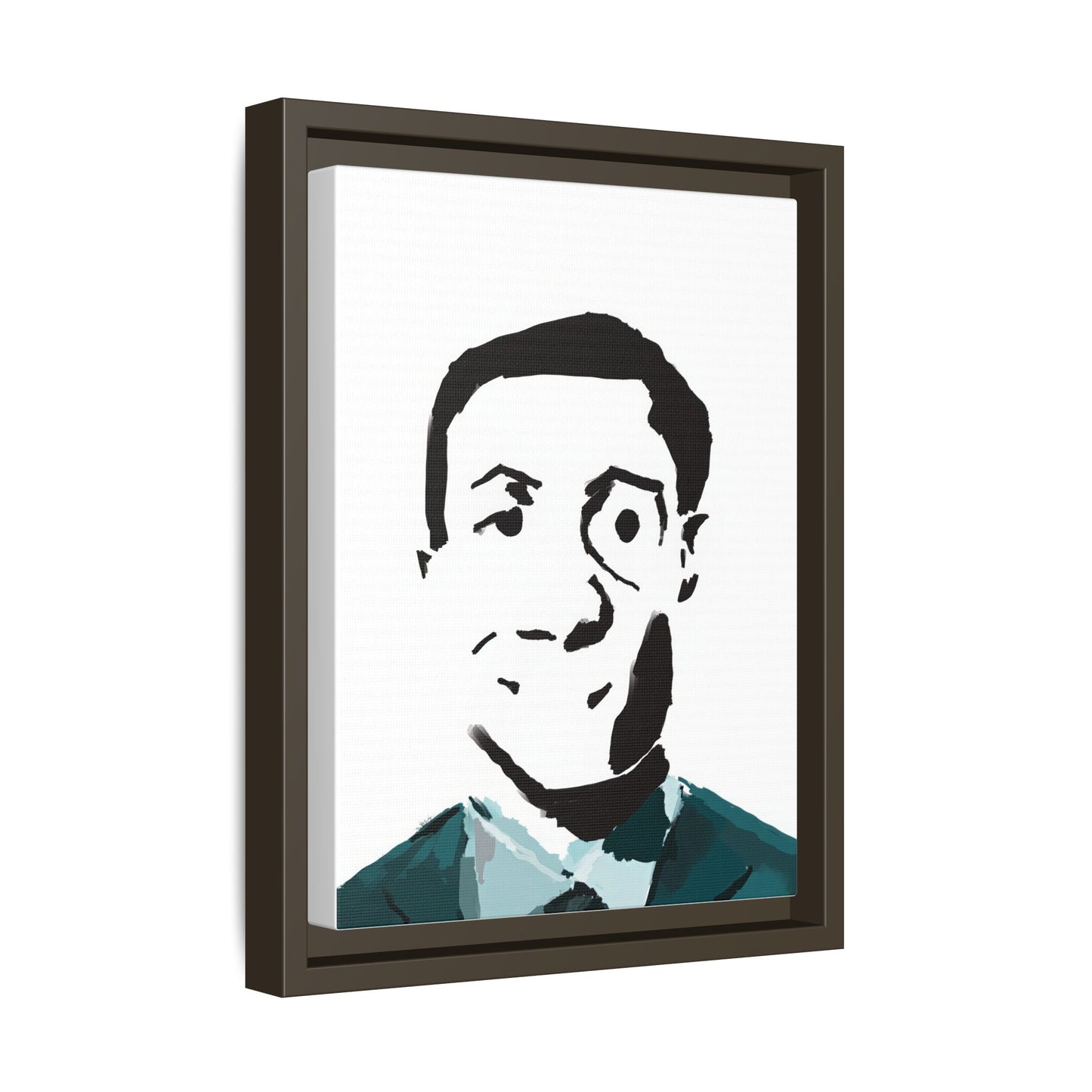 Smiling Man Illustration Home Decor - Framed Canvas Print