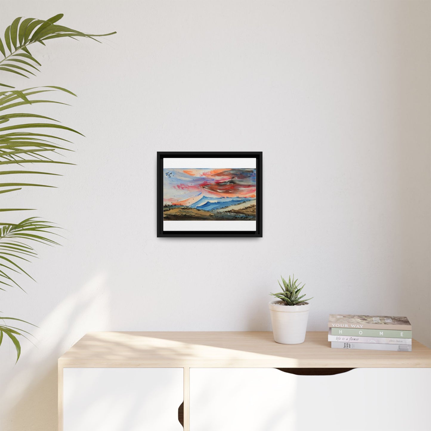 Epic Sky Mountain Scene Watercolor Painting | Wall art print- Canvas Print