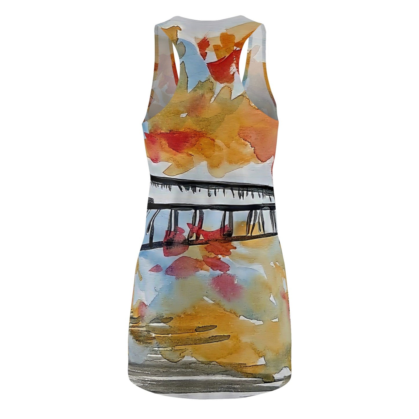 Racerback Dress Scintillating Red Orange Beige Black Modern Vibe Happy Colorful Vibes
