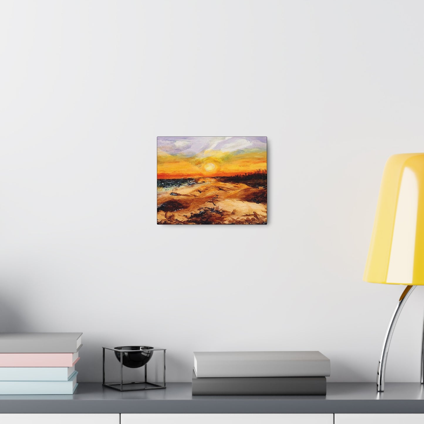 Sunset Oil Painting Print on a Beautiful Evening Setting - Canvas Gallery Wraps
