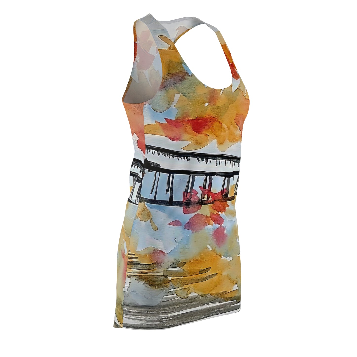 Racerback Dress Scintillating Red Orange Beige Black Modern Vibe Happy Colorful Vibes