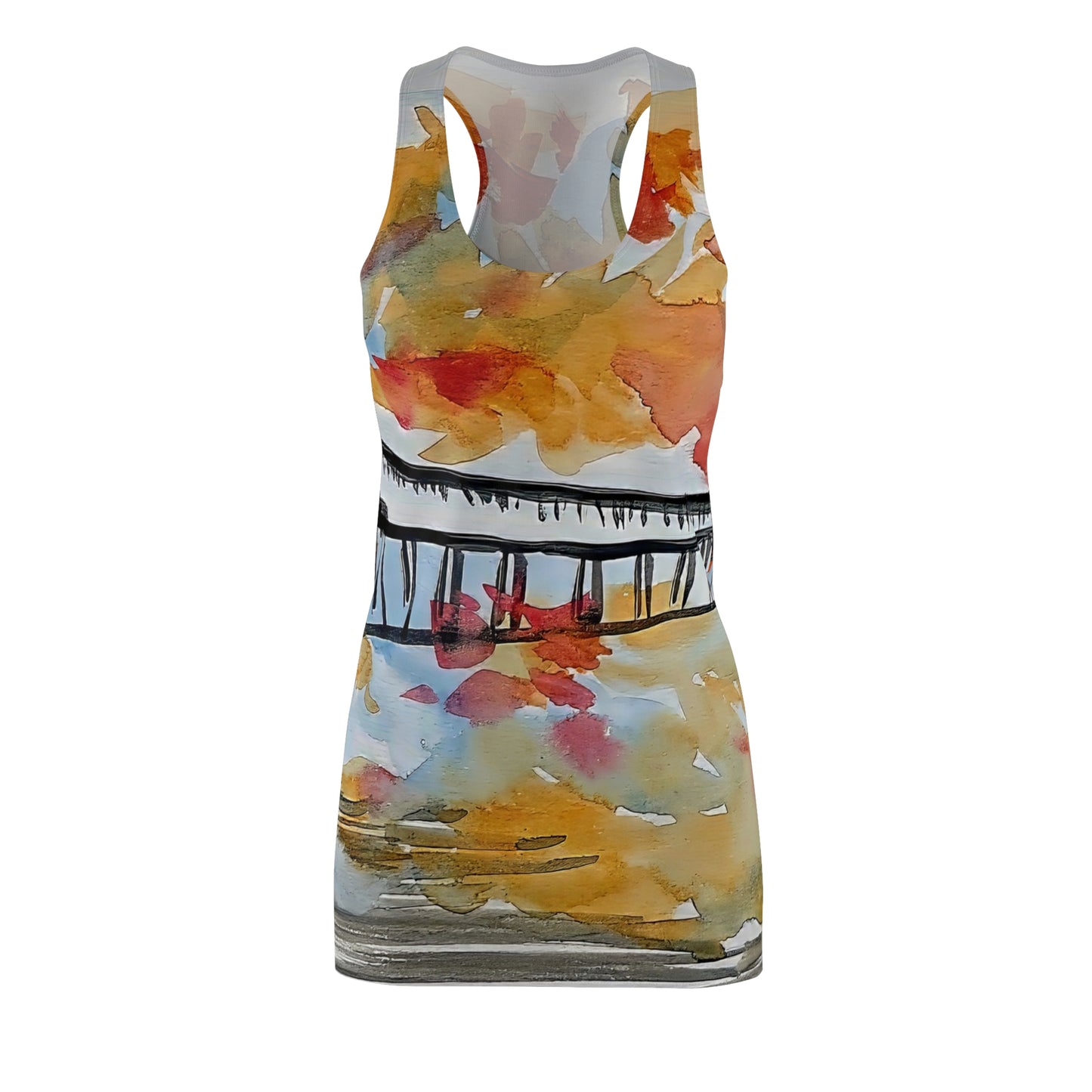 Racerback Dress Scintillating Red Orange Beige Black Modern Vibe Happy Colorful Vibes