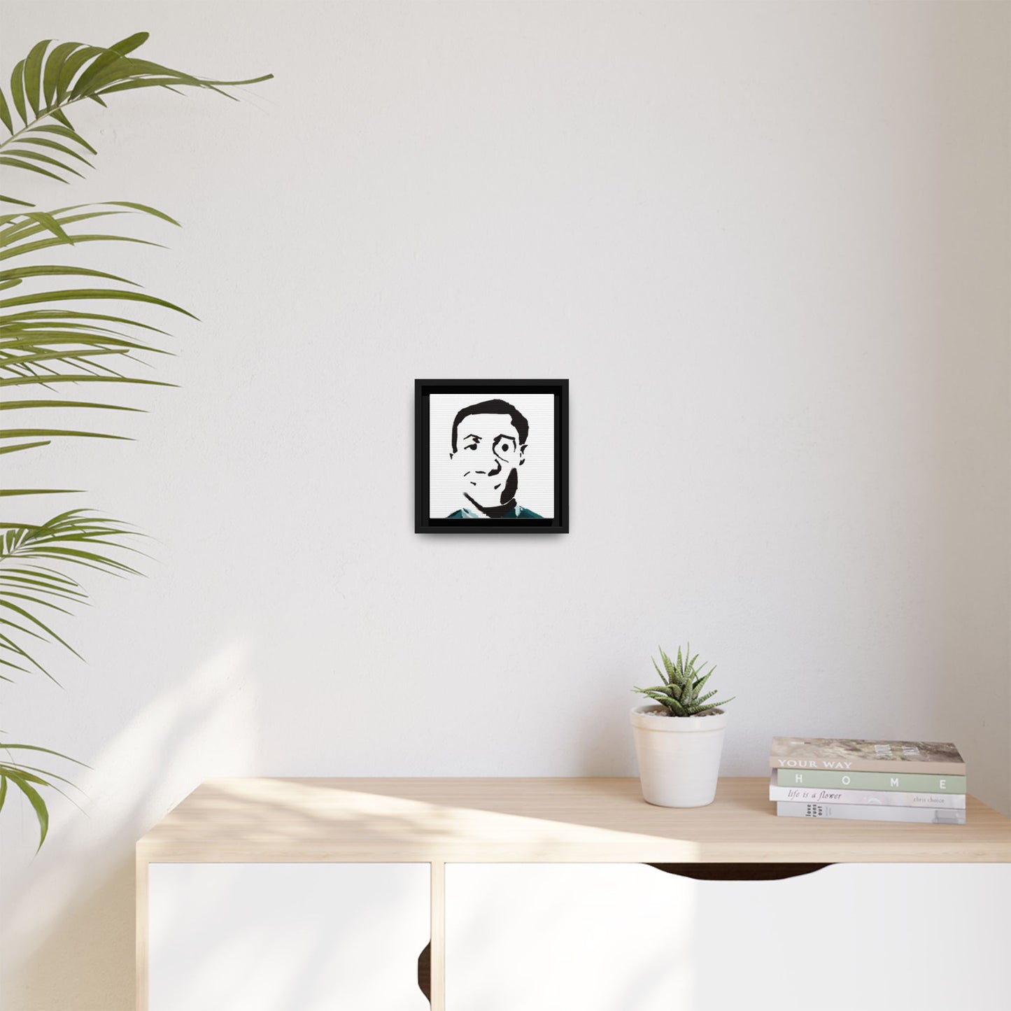 Smiling Man Illustration Home Decor - Framed Canvas Print