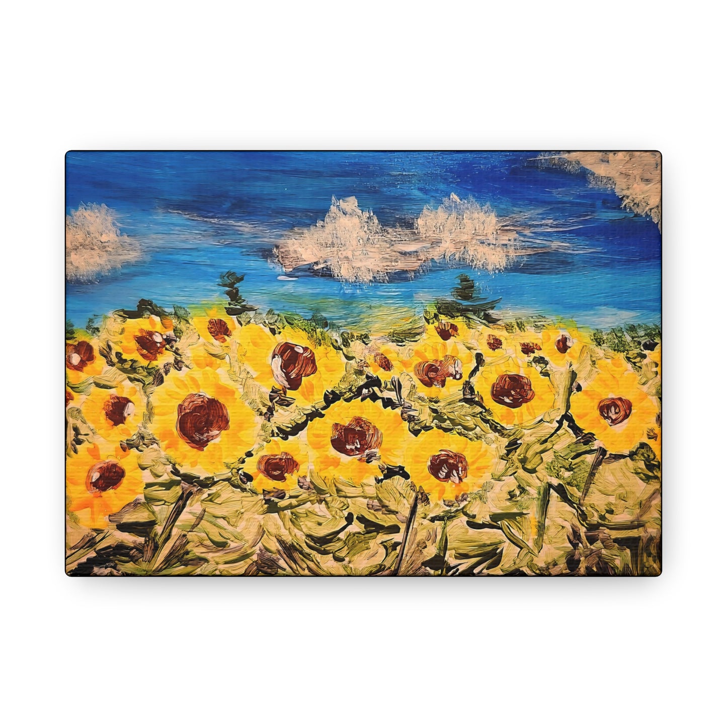 Sunflower with Blue Sky Acrylic Gallery Wrap -Canvas Art Print