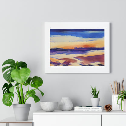 Scintillating Watercolor Sunset Sky Beach Vibes Wall Art | Living room, Bedroom, Interiors - Framed Poster