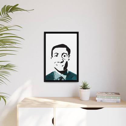 Smiling Man Illustration Home Decor - Framed Canvas Print