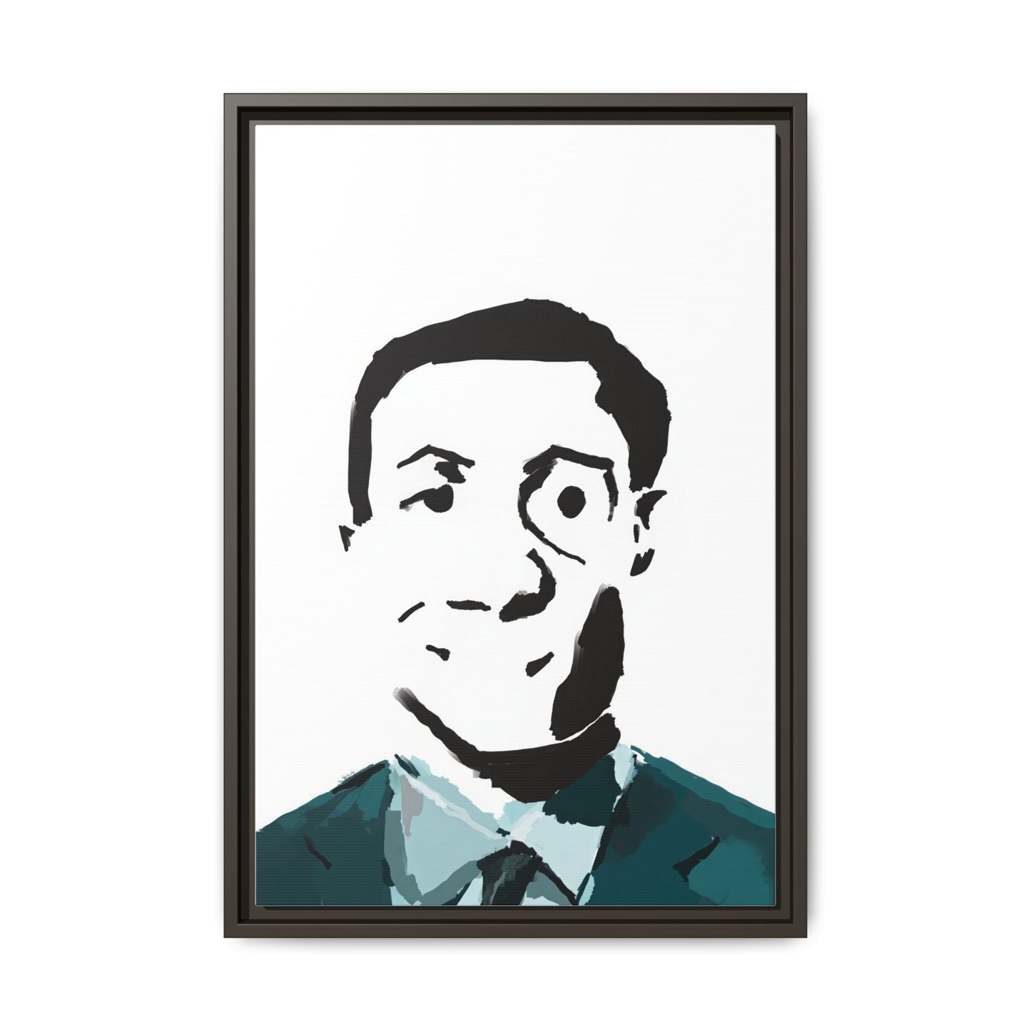 Smiling Man Illustration Home Decor - Framed Canvas Print