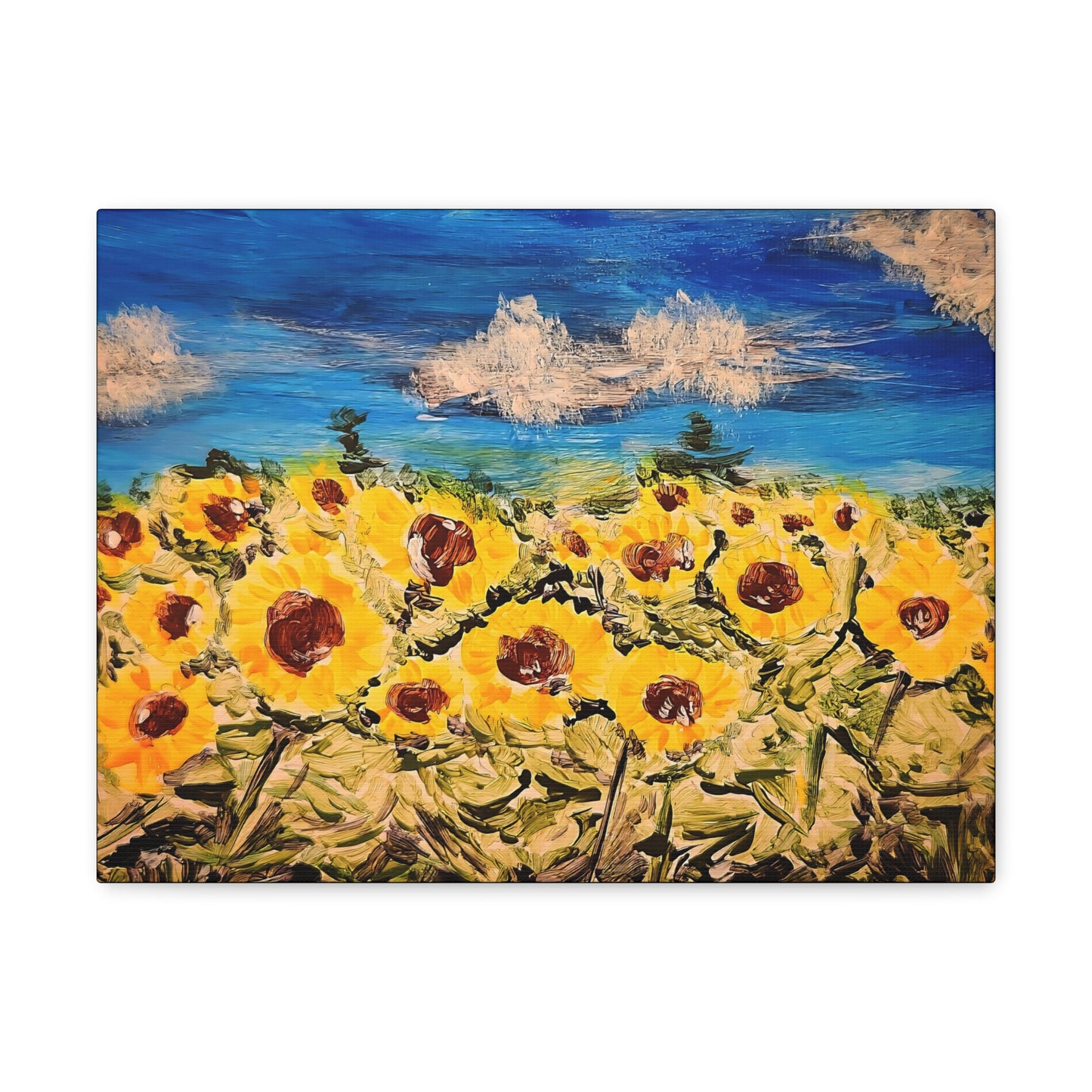 Sunflower with Blue Sky Acrylic Gallery Wrap -Canvas Art Print