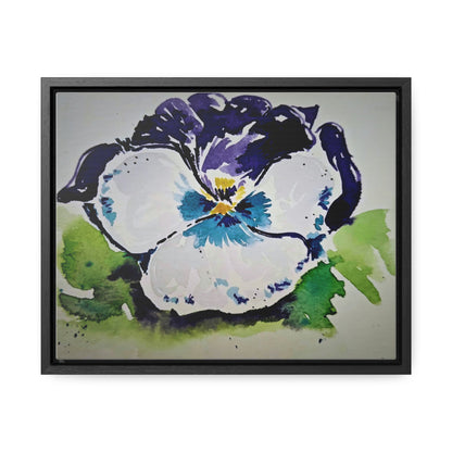 Purple white pansy watercolor stunning print - Gallery Canvas Wraps, Horizontal Frame