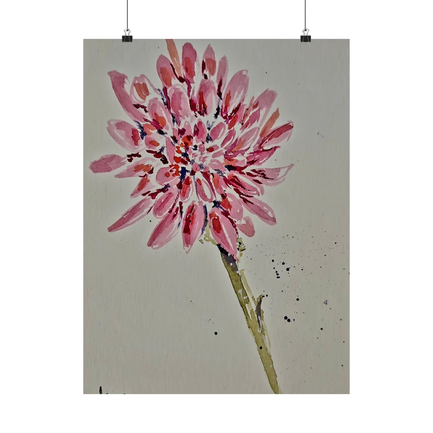 Pink Chrysanthemum Flower - Satin Posters (210gsm)