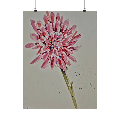 Pink Chrysanthemum Flower - Satin Posters (210gsm)