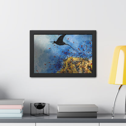 Stingray Underwater Watercolor Framed Poster