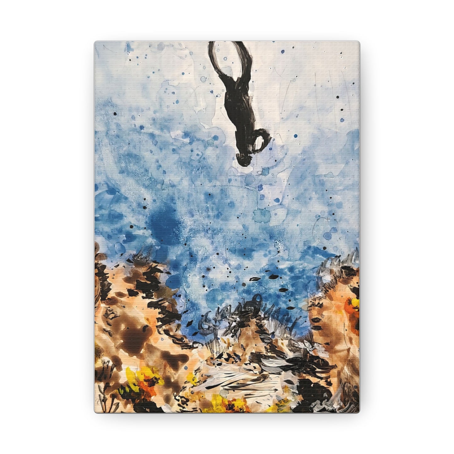 Canvas Print Sea Diver Watercolor Art