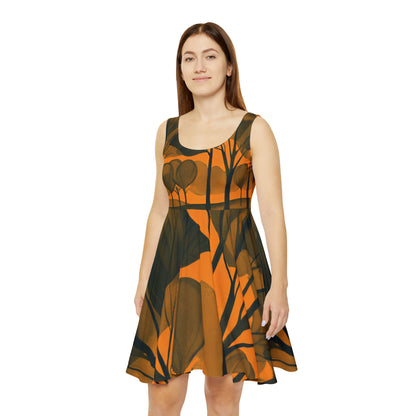 Skater Dress - Amazing Orange Black Hue Silhouette Positive Radiant Happy Vibes Stunning Art Print