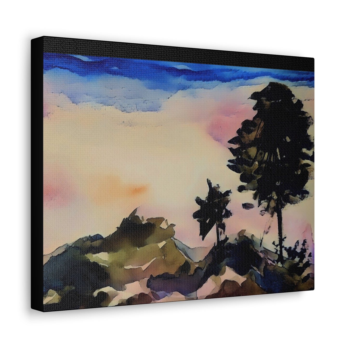 Mountain Scene Watercolor Painted Gallery Wrap - Canvas Art Print