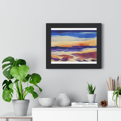 Scintillating Watercolor Sunset Sky Beach Vibes Wall Art | Living room, Bedroom, Interiors - Framed Poster