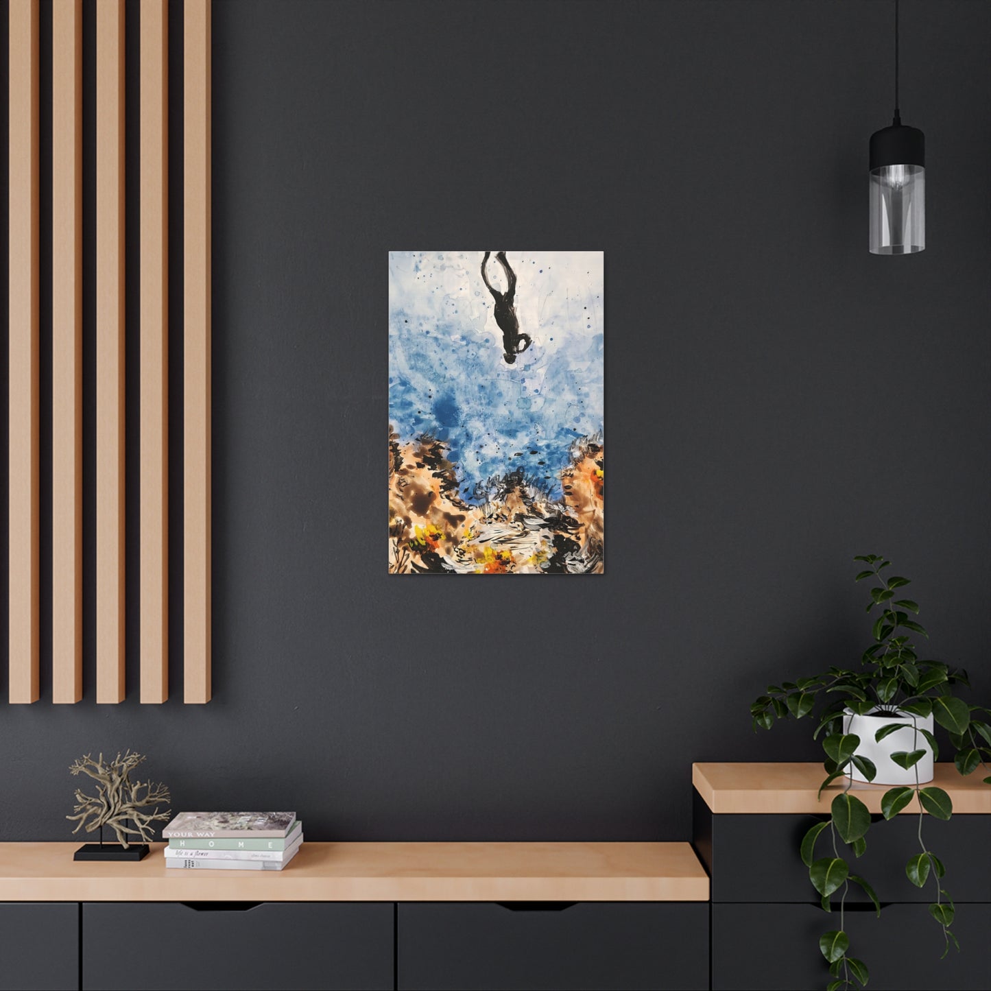 Canvas Print Sea Diver Watercolor Art