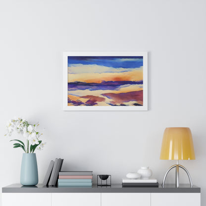 Scintillating Watercolor Sunset Sky Beach Vibes Wall Art | Living room, Bedroom, Interiors - Framed Poster