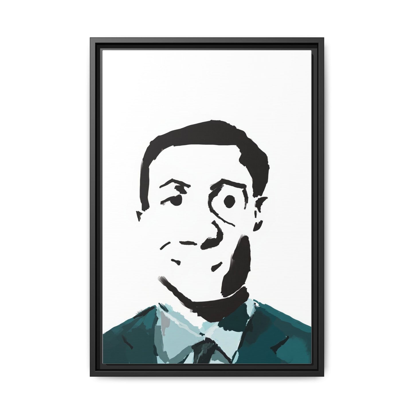 Smiling Man Illustration Home Decor - Framed Canvas Print