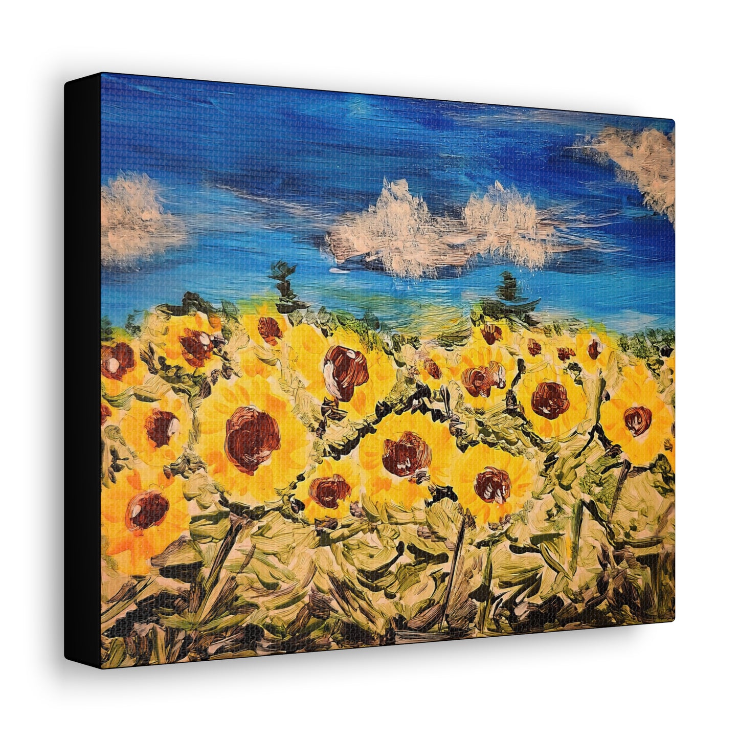 Sunflower with Blue Sky Acrylic Gallery Wrap -Canvas Art Print