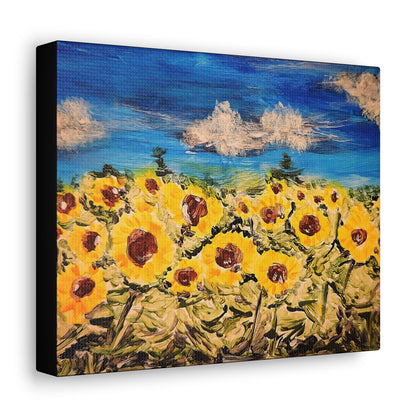 Sunflower with Blue Sky Acrylic Gallery Wrap -Canvas Art Print