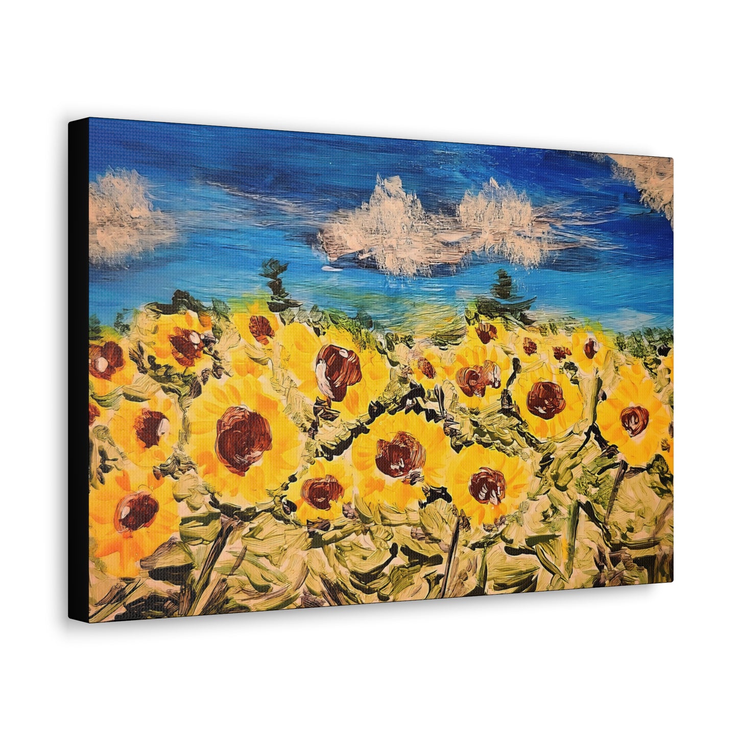 Sunflower with Blue Sky Acrylic Gallery Wrap -Canvas Art Print