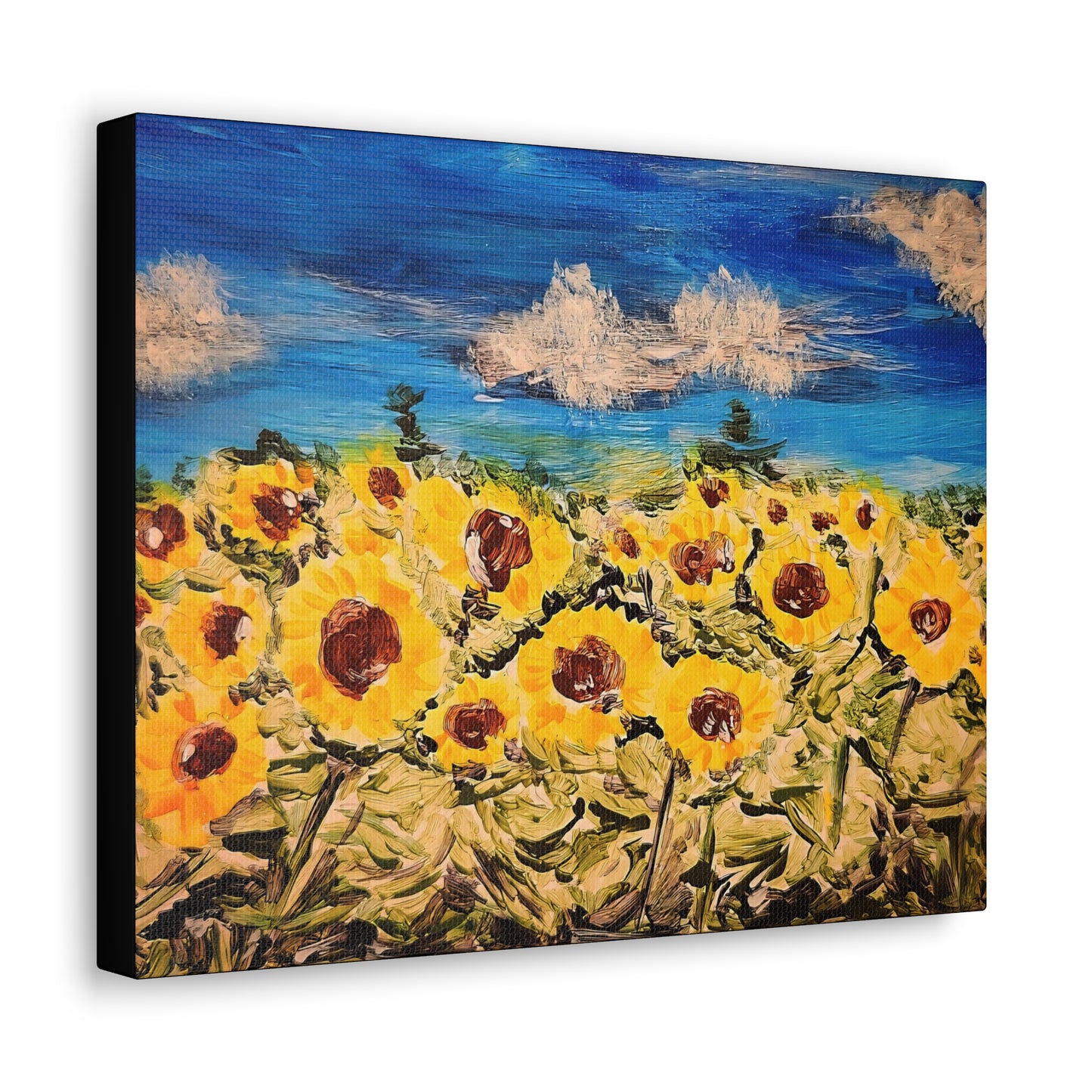 Sunflower with Blue Sky Acrylic Gallery Wrap -Canvas Art Print