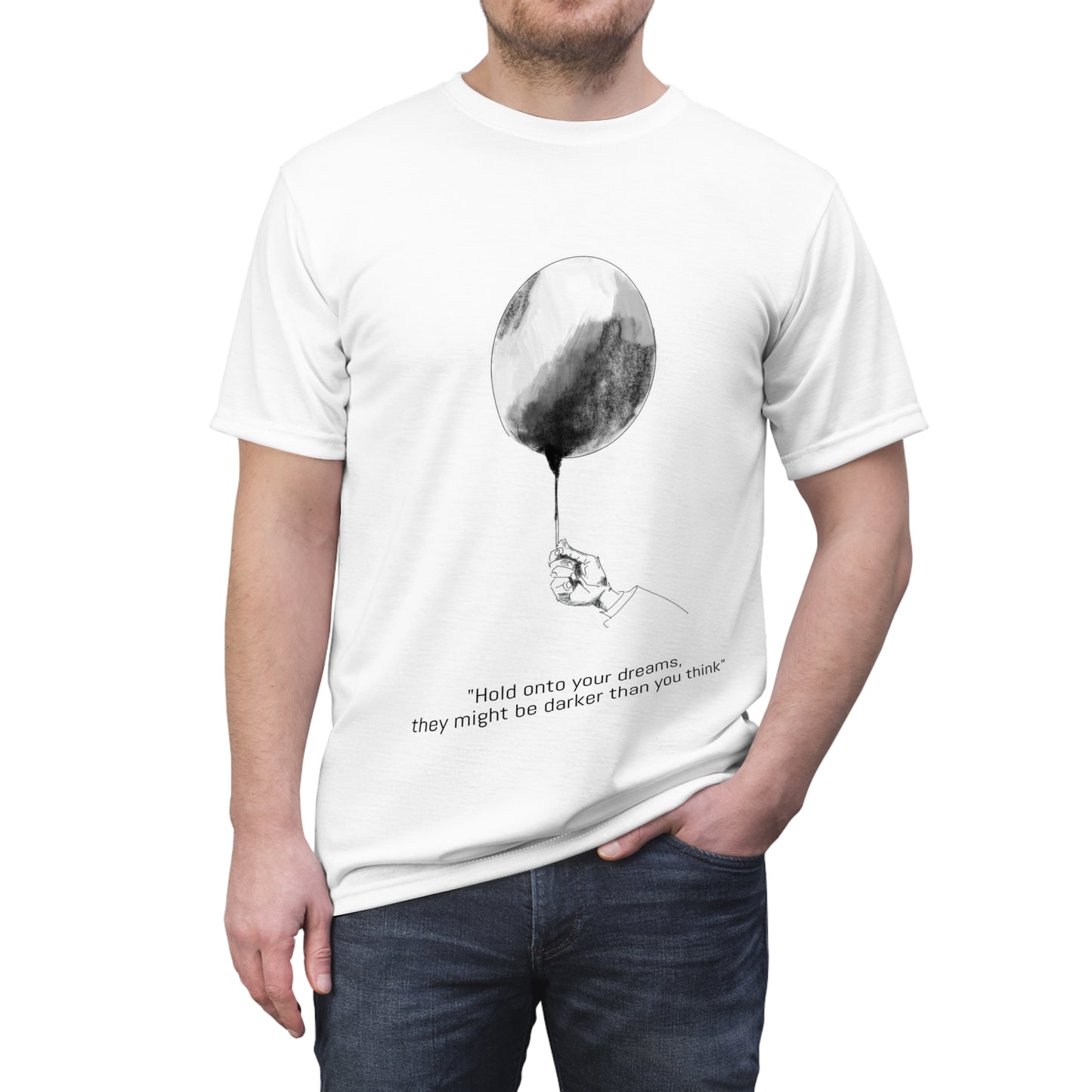 Tee Beautiful White Balloon Hand Sketch Print