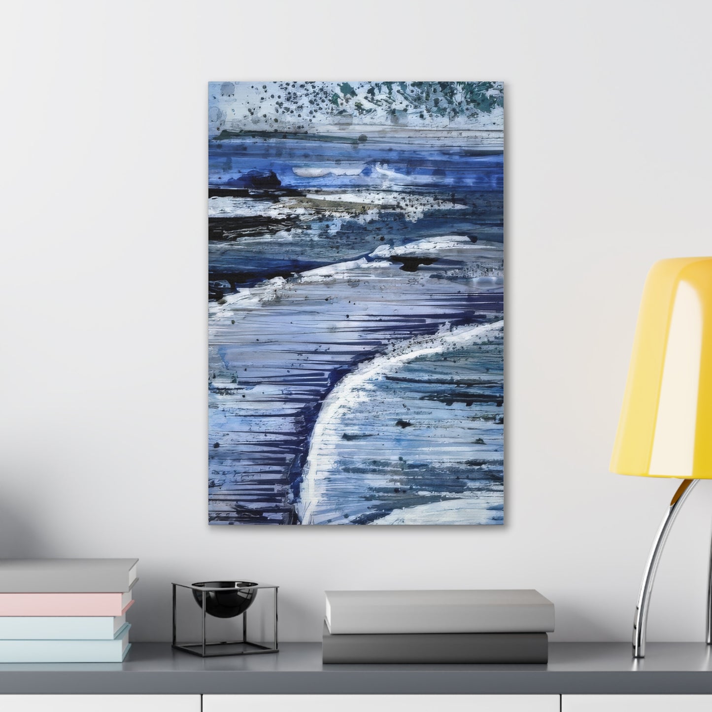 Serene Sea Waves Acrylic Painting Print - Canvas Gallery Wraps