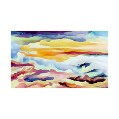 Scenic sky scene watercolor painting on a matte horizontal poster