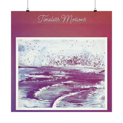 Poster of seascape waves acrylic painting