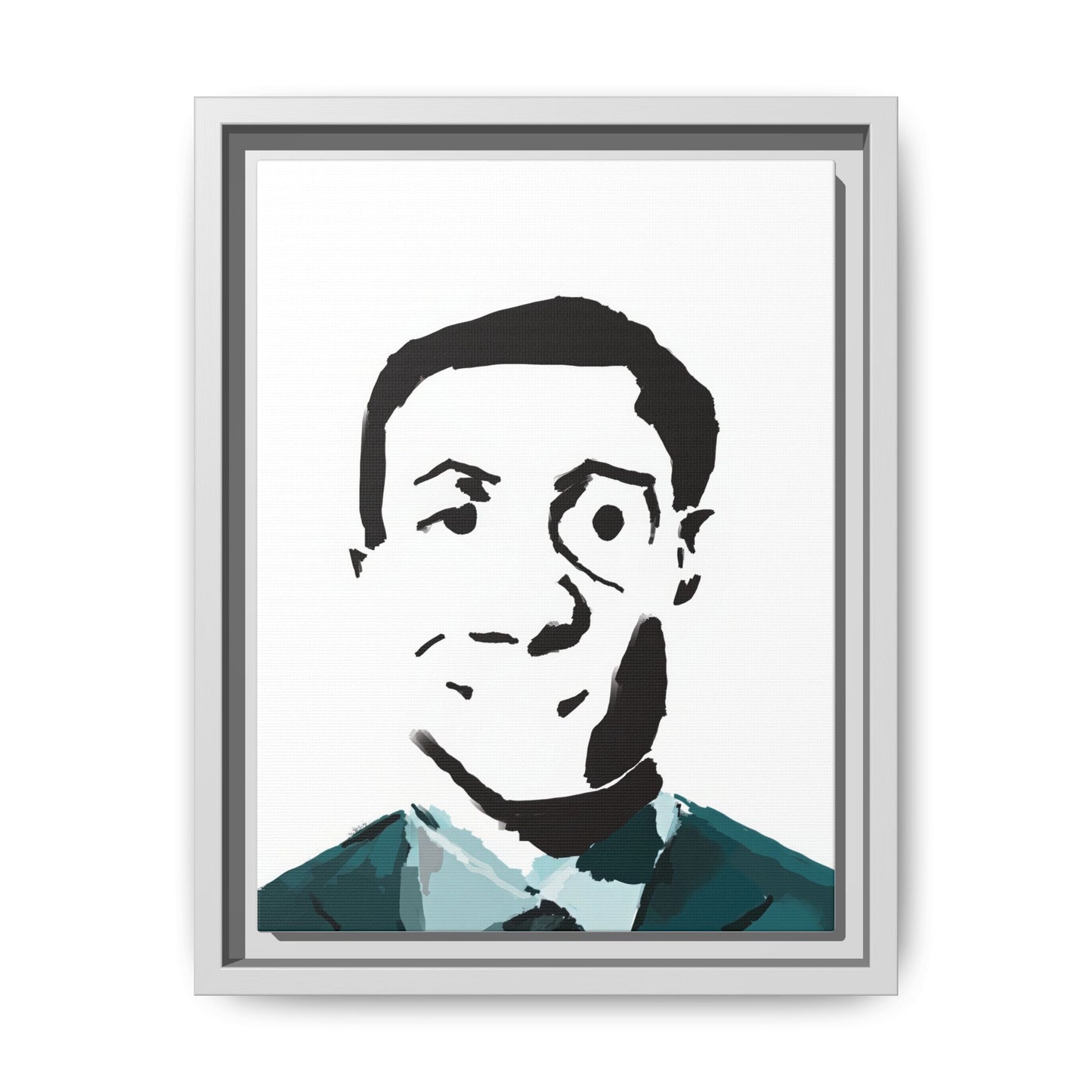 Smiling Man Illustration Home Decor - Framed Canvas Print