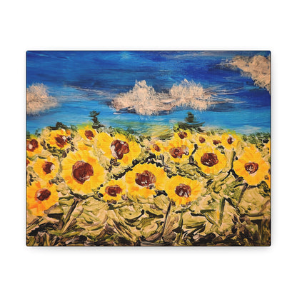 Sunflower with Blue Sky Acrylic Gallery Wrap -Canvas Art Print