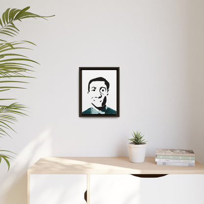 Smiling Man Illustration Home Decor - Framed Canvas Print