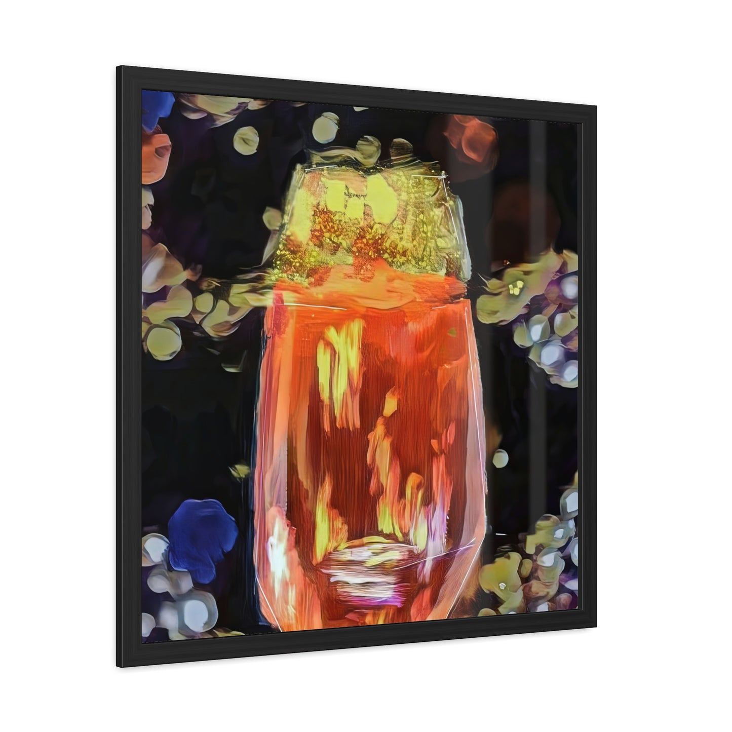 Wine painting with bokeh type effect of the backdrop for a beautiful wall art print - Framed Posters