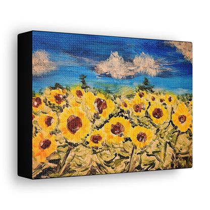 Sunflower with Blue Sky Acrylic Gallery Wrap -Canvas Art Print