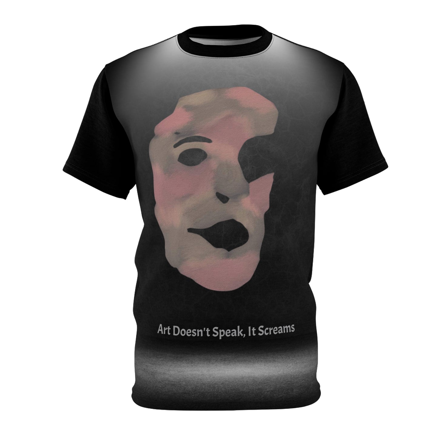 Face Design Tee - Black Beige Pink Unisex Cut & Sew Tee with Art Print