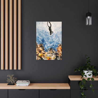 Canvas Print Sea Diver Watercolor Art