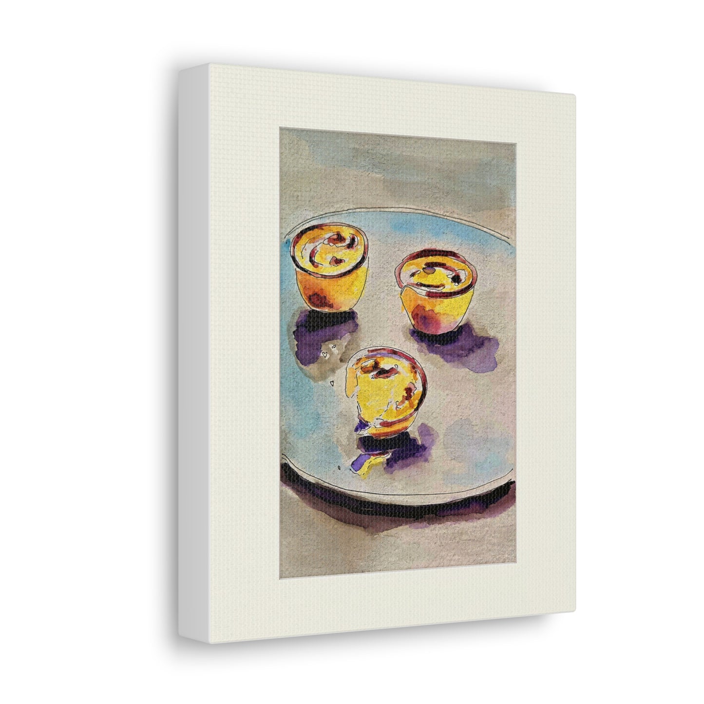 Gorgeous Muffins on a Plate Food Art Painting for Kitchen Decor - Canvas Wall Art