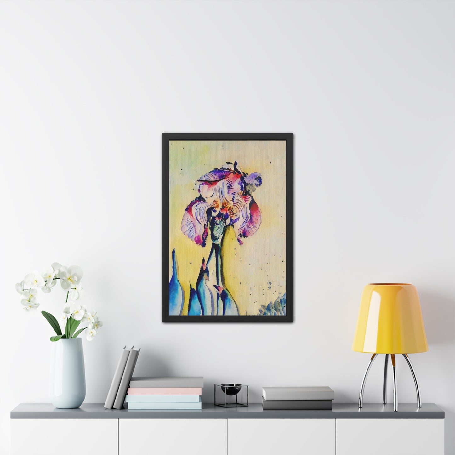 Colorful iris watercolor art print