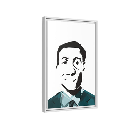 Smiling Man Illustration Home Decor - Framed Canvas Print