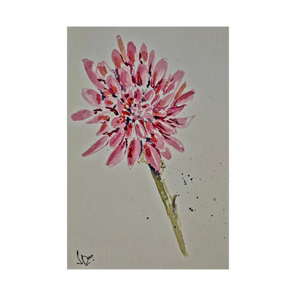 Pink Chrysanthemum Flower - Satin Posters (210gsm)