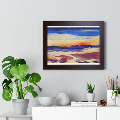 Scintillating Watercolor Sunset Sky Beach Vibes Wall Art | Living room, Bedroom, Interiors - Framed Poster