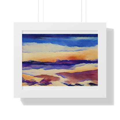 Scintillating Watercolor Sunset Sky Beach Vibes Wall Art | Living room, Bedroom, Interiors - Framed Poster