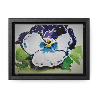 Purple white pansy watercolor stunning print - Gallery Canvas Wraps, Horizontal Frame