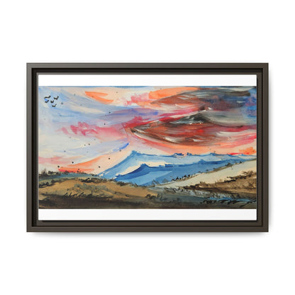 Epic Sky Mountain Scene Watercolor Painting  | Wall art print- Canvas Print