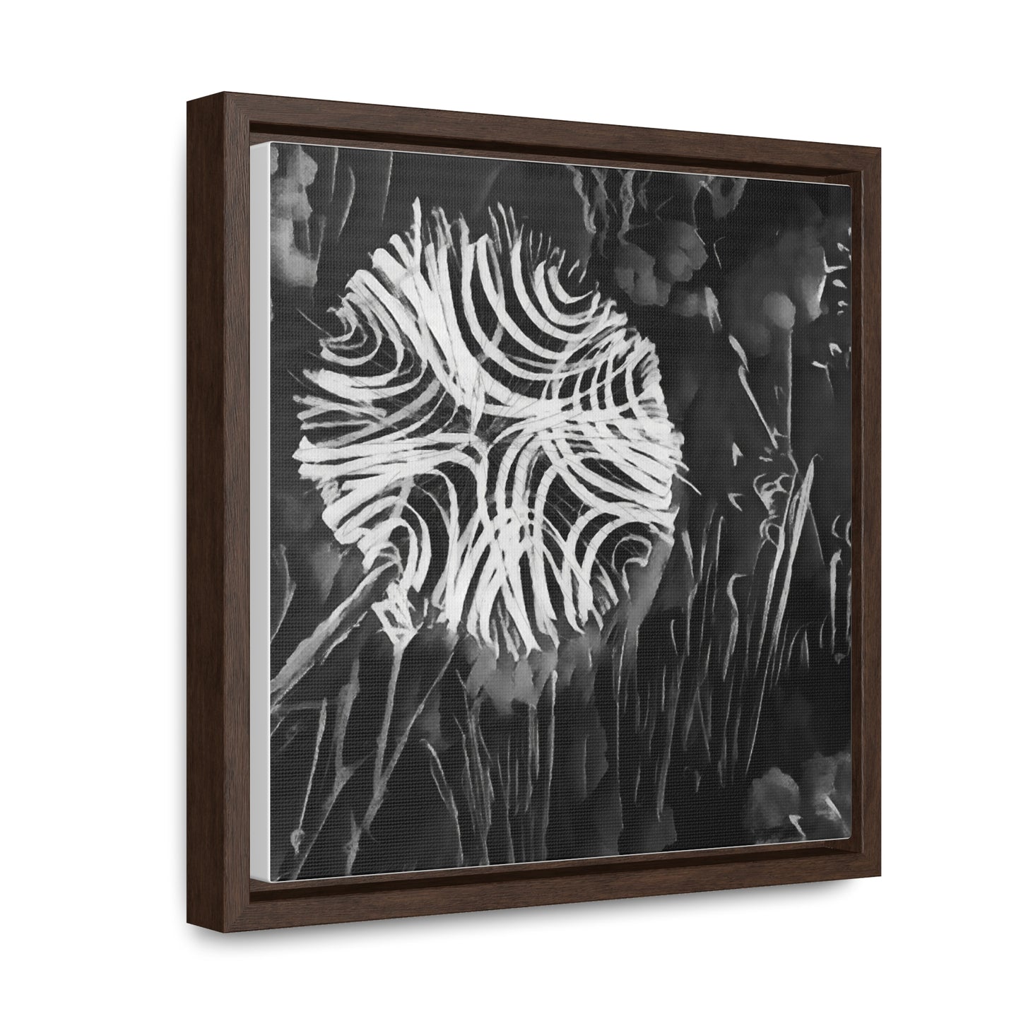 Dandelion beautifully crafted at night, illustration for a wall art - Gallery Canvas Wraps, Square Frame