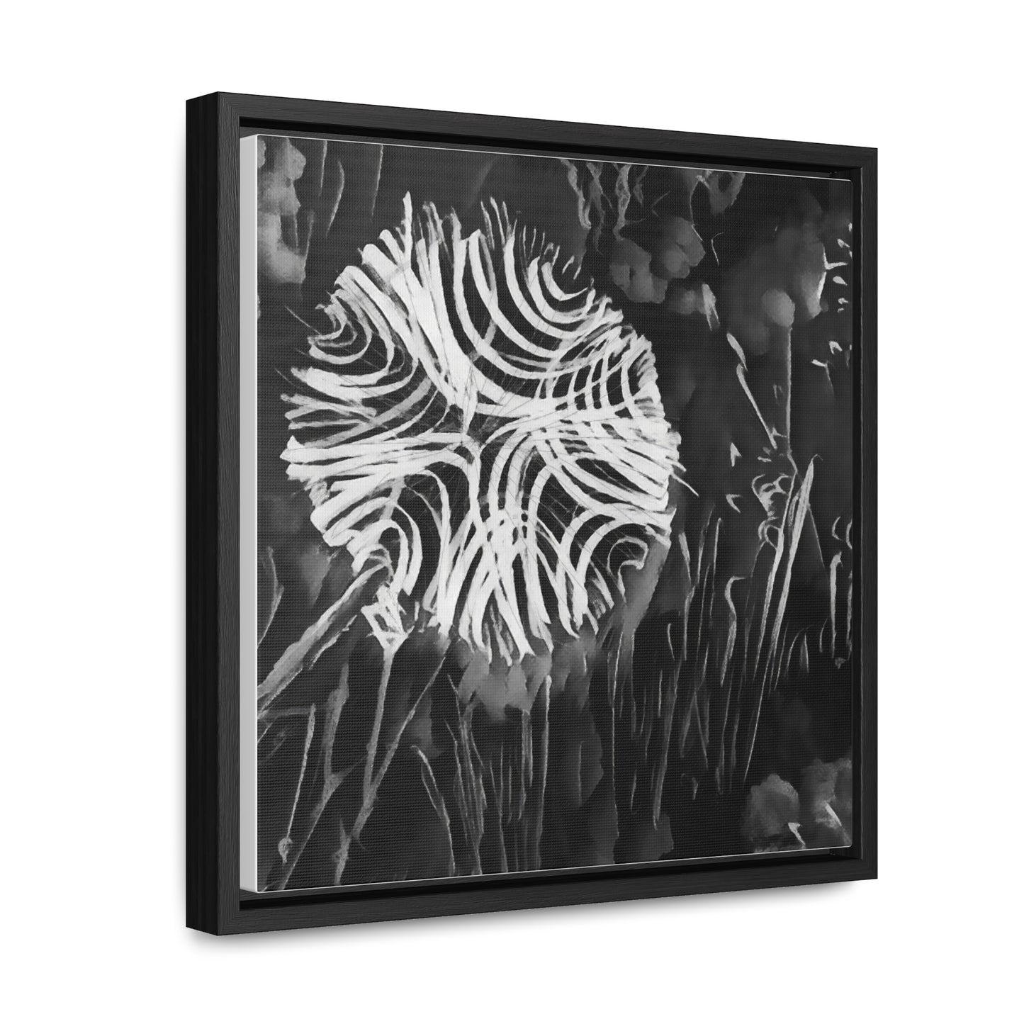 Dandelion beautifully crafted at night, illustration for a wall art - Gallery Canvas Wraps, Square Frame