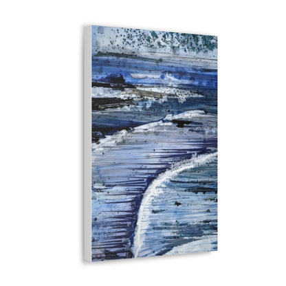 Serene Sea Waves Acrylic Painting Print - Canvas Gallery Wraps